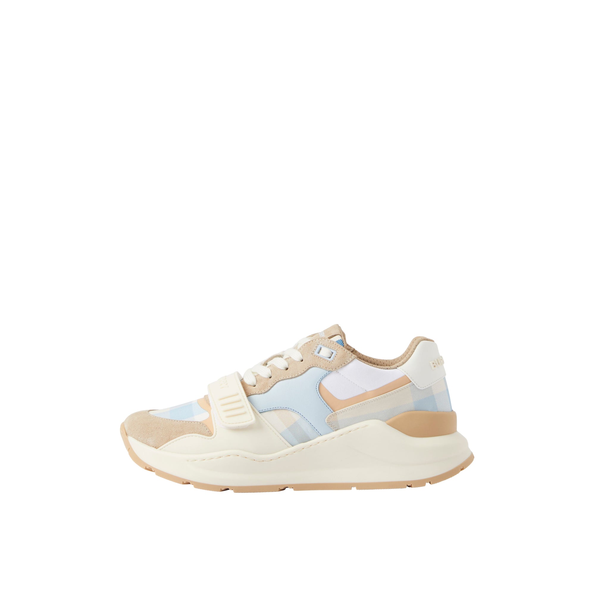 Sneakers à carreaux multi-matières - Soft Blue Check