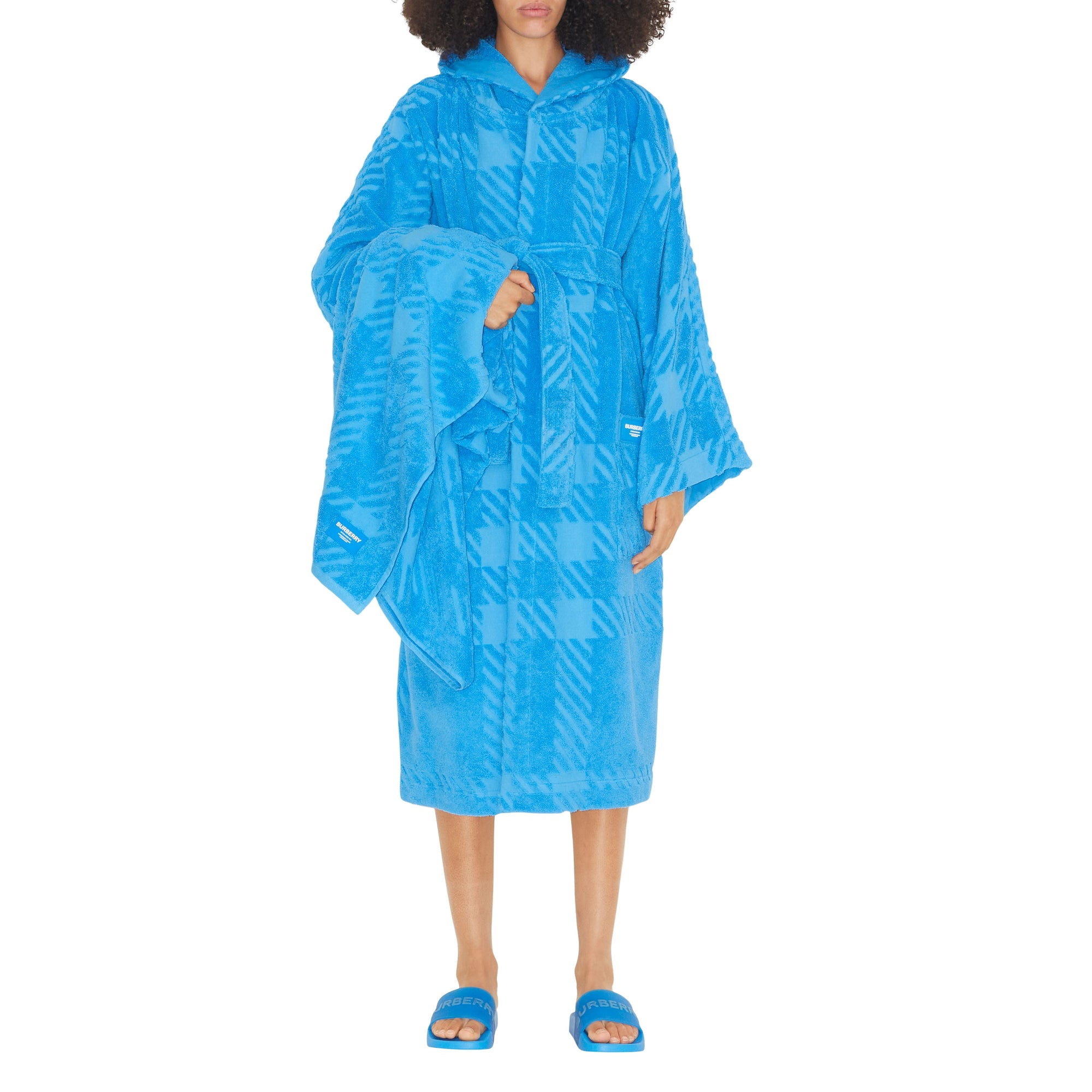 Serviette en coton jacquard à carreaux - Vivid Blue