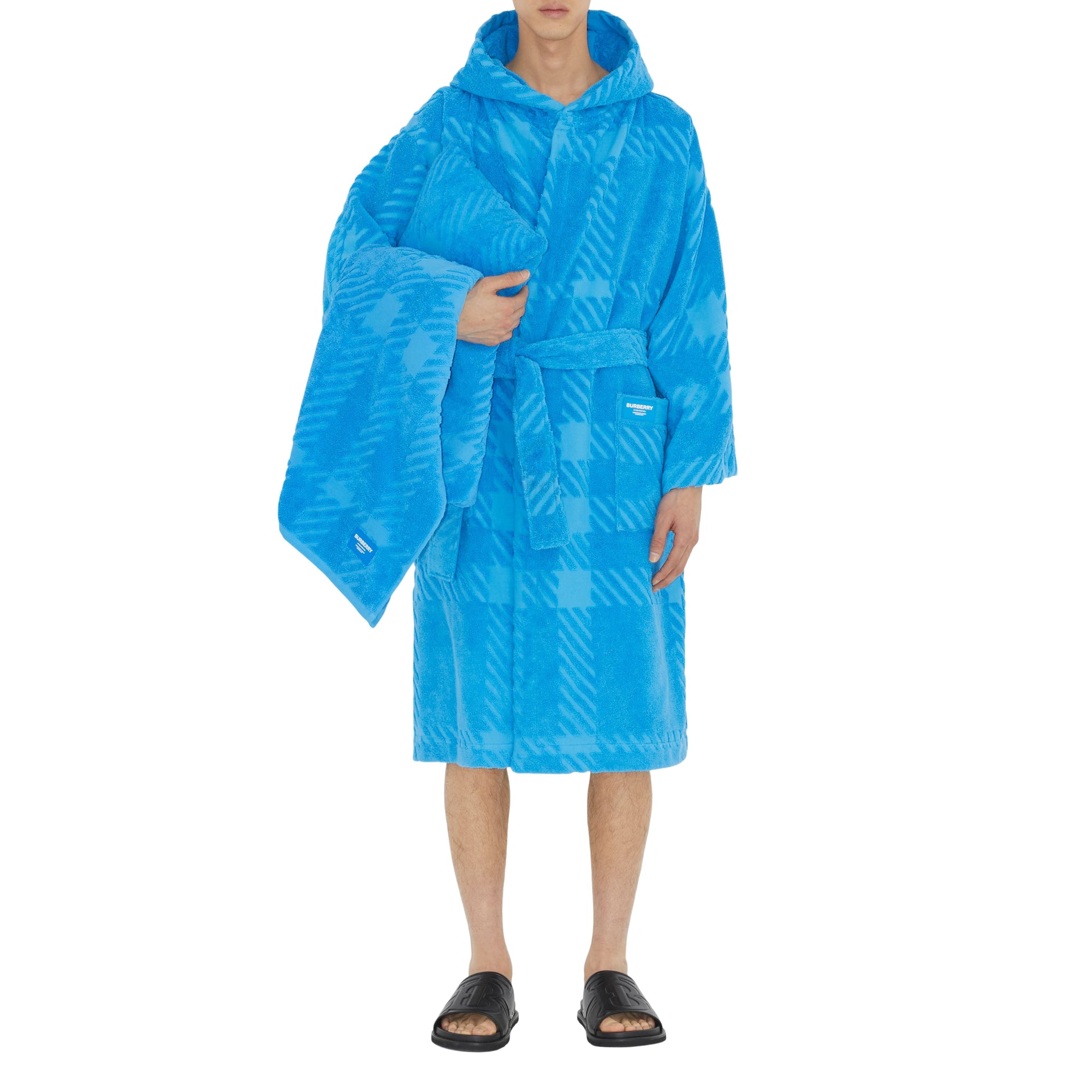 Serviette en coton jacquard à carreaux - Vivid Blue