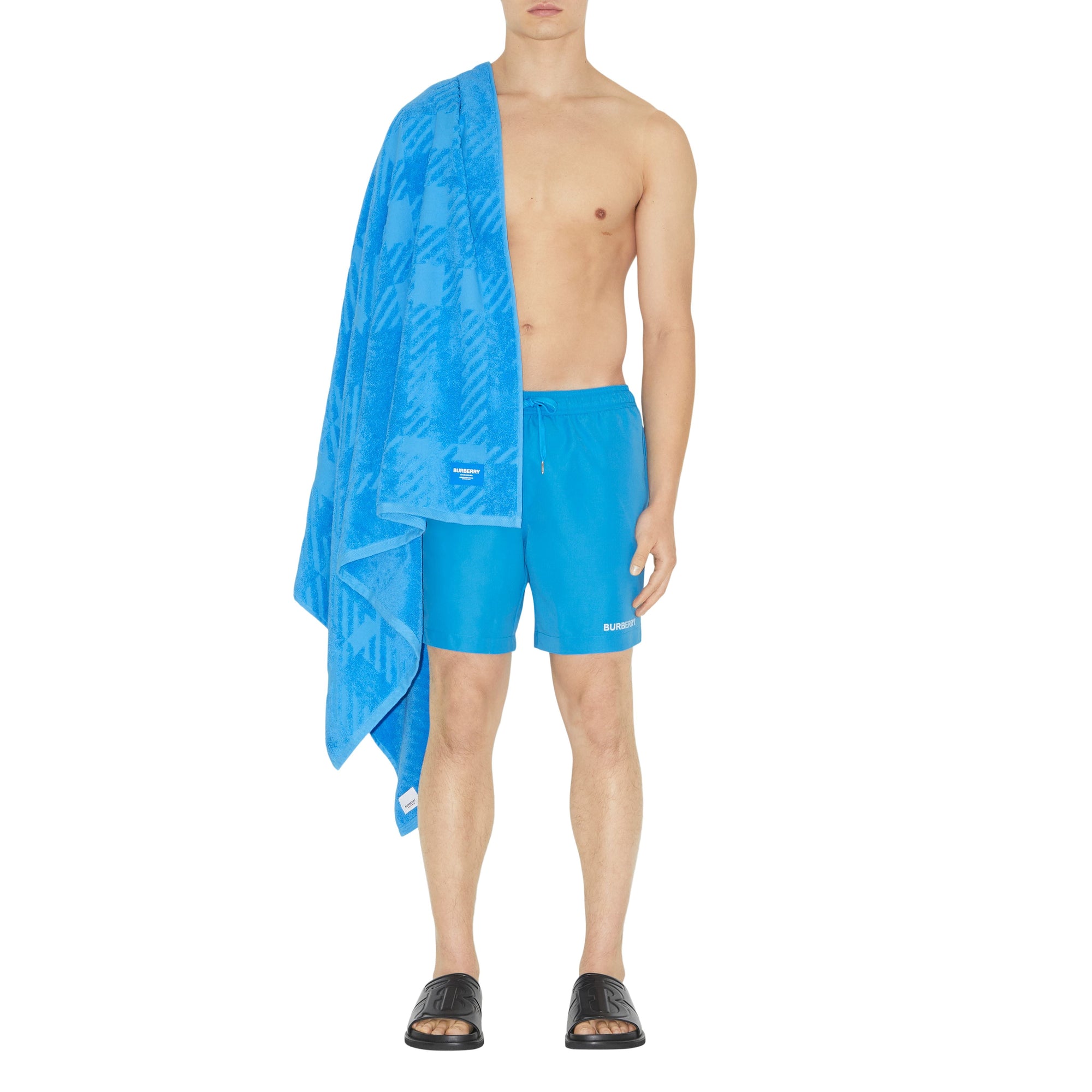 Serviette en coton jacquard à carreaux - Vivid Blue
