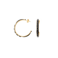 Créoles Lola en émail & plaqué or - Light Gold & Black