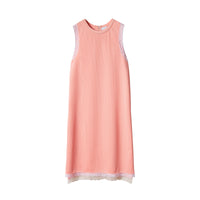 Robe en maille sans manches à bordure en dentelle - Sorbet Pink