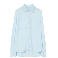 Chemise à col en dentelle - Glacier Blue