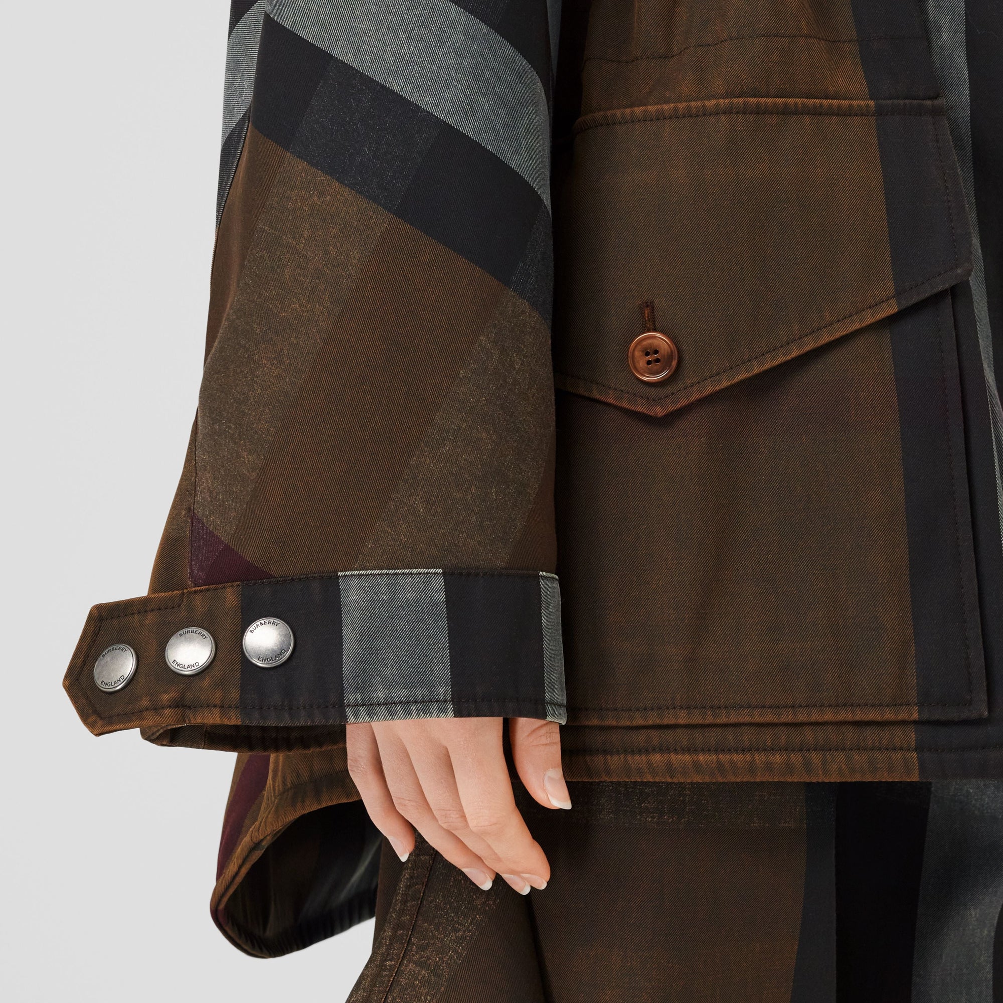 Veste cargo à motif check - Dark Birch Brown Check