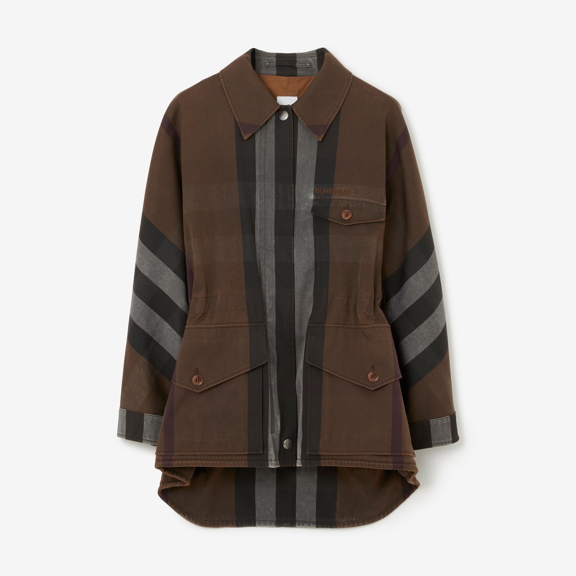 Veste cargo à motif check - Dark Birch Brown Check