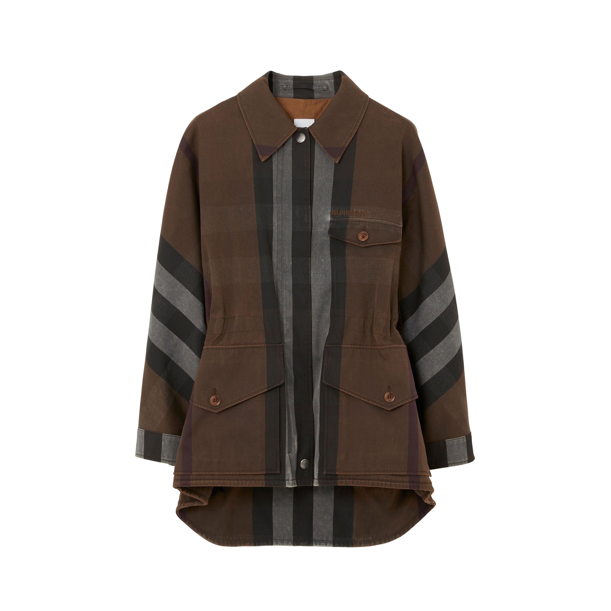 Veste cargo à motif check - Dark Birch Brown Check