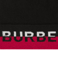 Bonnet en cachemire mélangé à logo jacquard - Black & Red