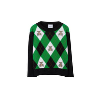 Pull en laine argyle Thomas Bear - Fir Tree Green