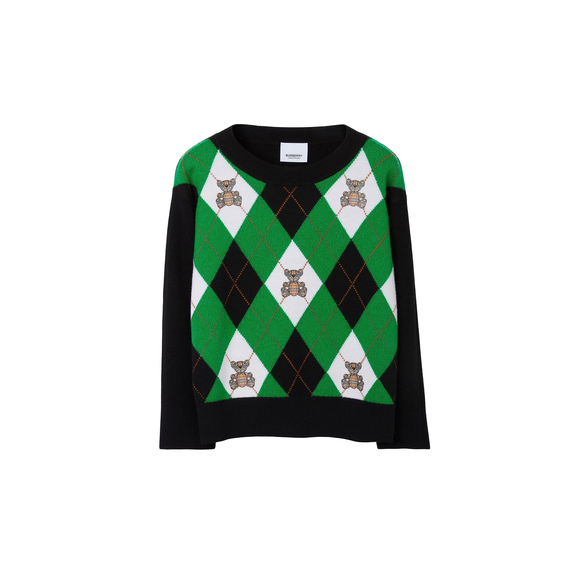 Pull en laine argyle Thomas Bear - Fir Tree Green