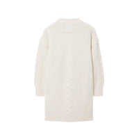 Robe pull en laine torsadée - Ivory