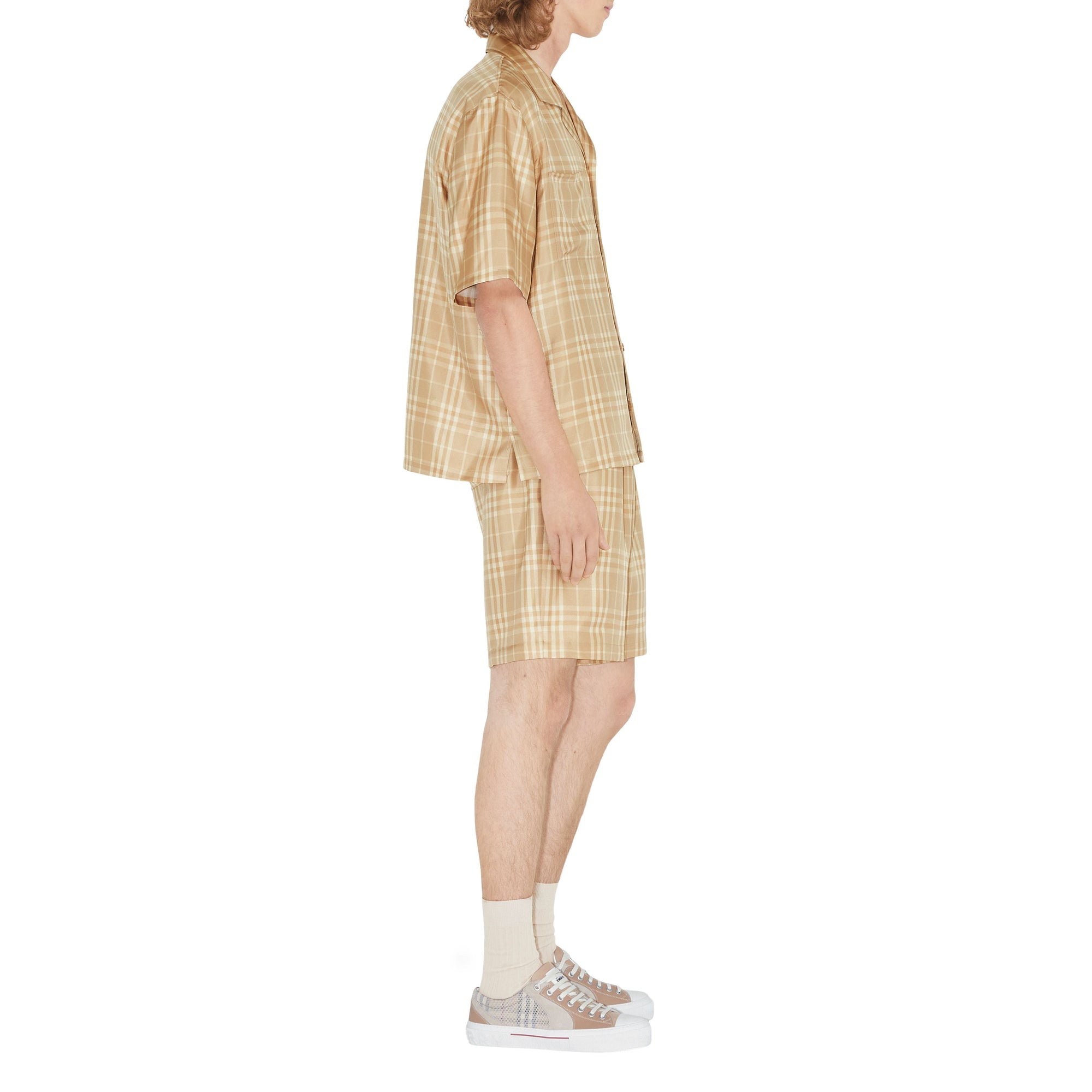 Chemise en soie à motif Vintage check - Soft Fawn Check