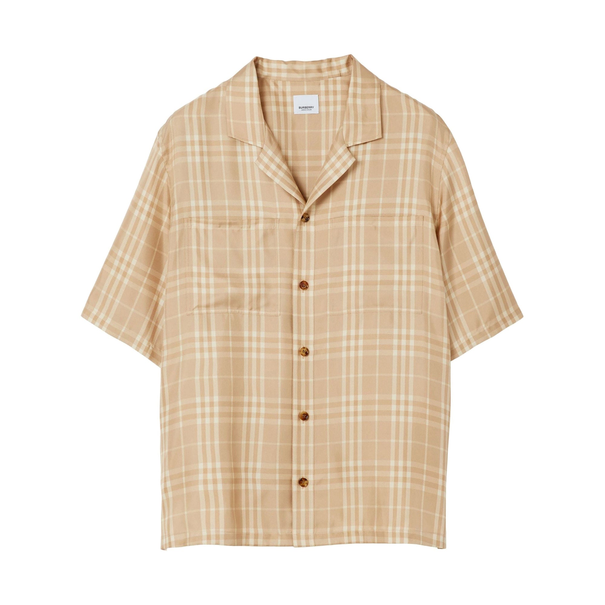 Chemise en soie à motif Vintage check - Soft Fawn Check