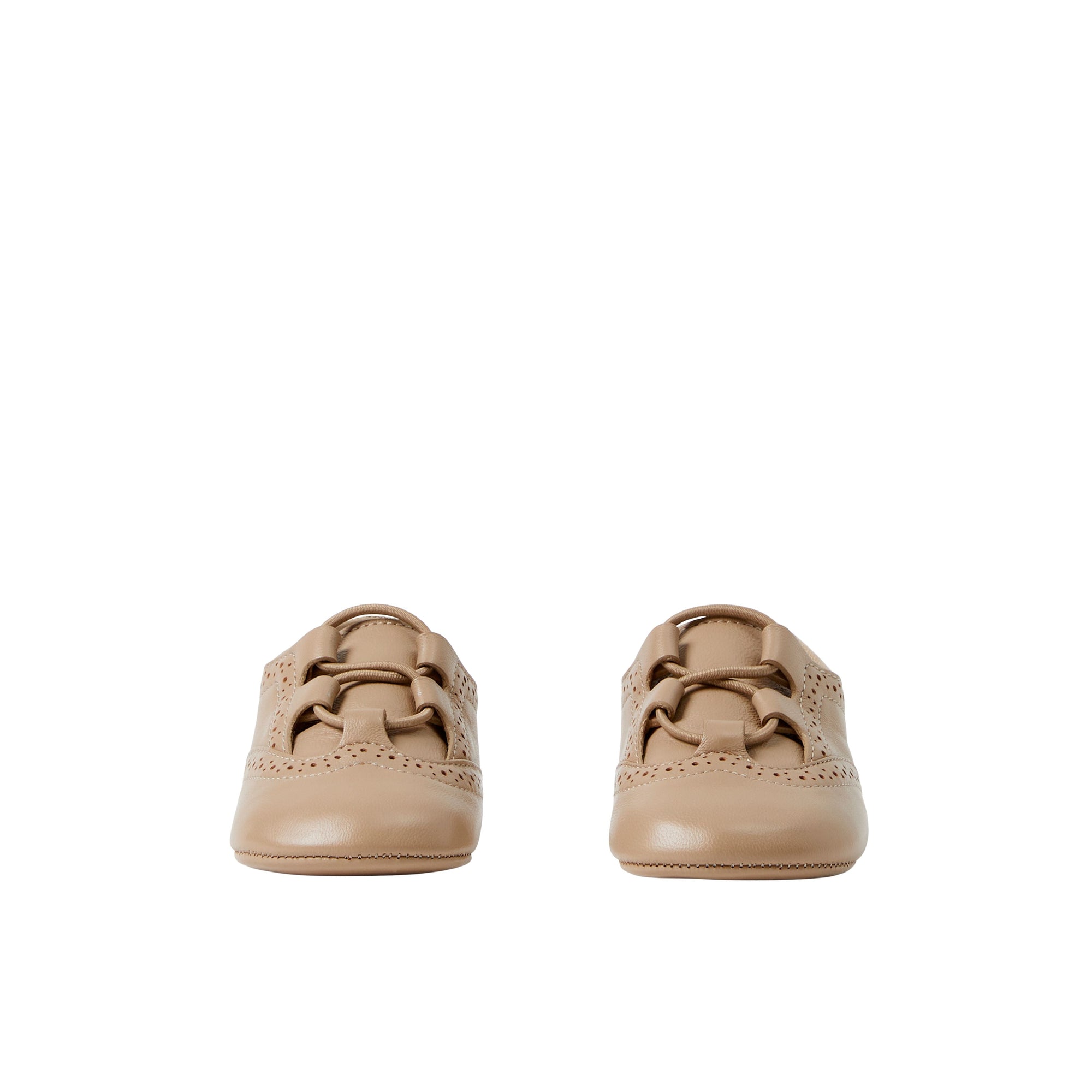 Richelieus à motif check en cuir - Archive Beige