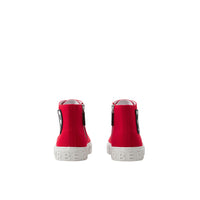 Sneakers montantes en coton à lettre - Bright Red
