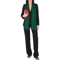 Foulard en jacquard de soie monogrammée - Emerald Green