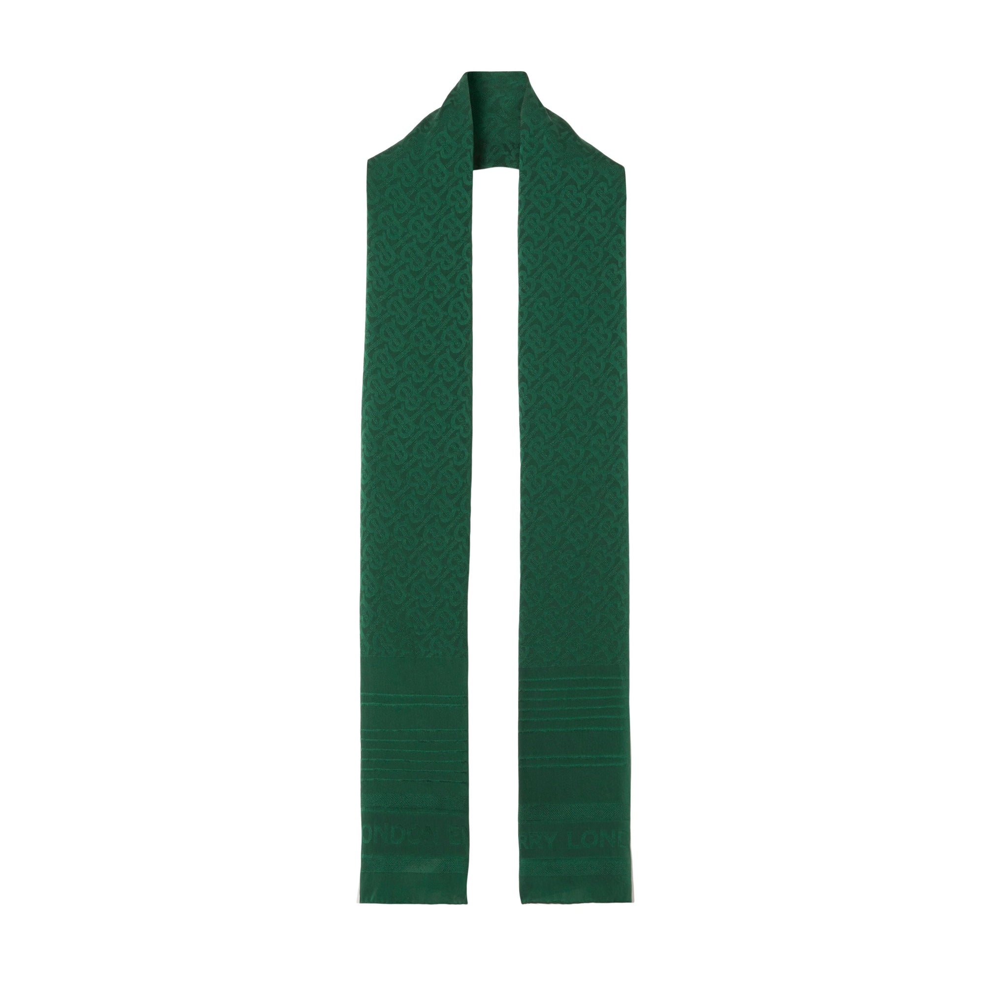 Foulard en jacquard de soie monogrammée - Emerald Green