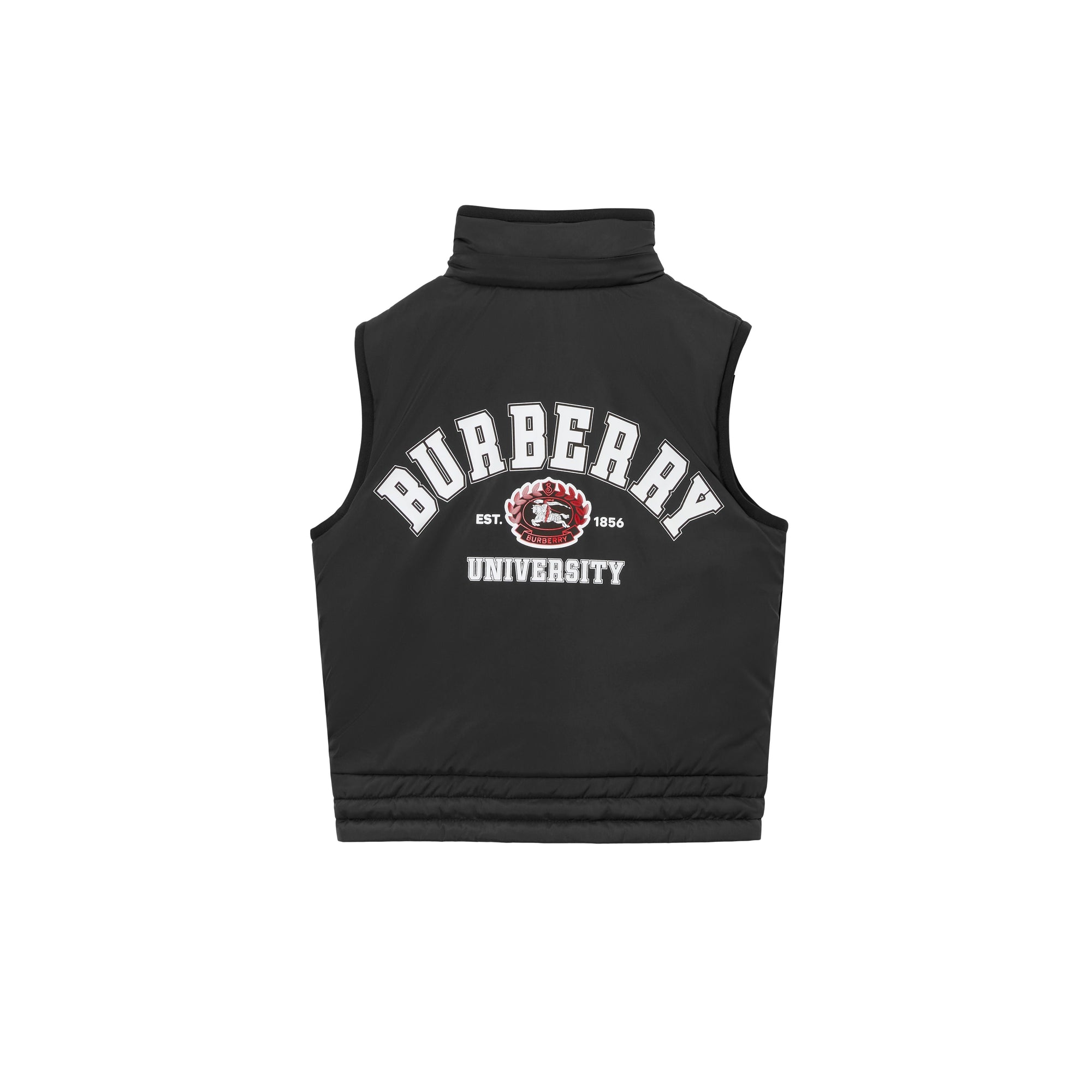 Veste sans manches matelassée à motif campus - Black