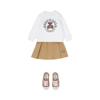 Jupe plissée en coton - Archive Beige