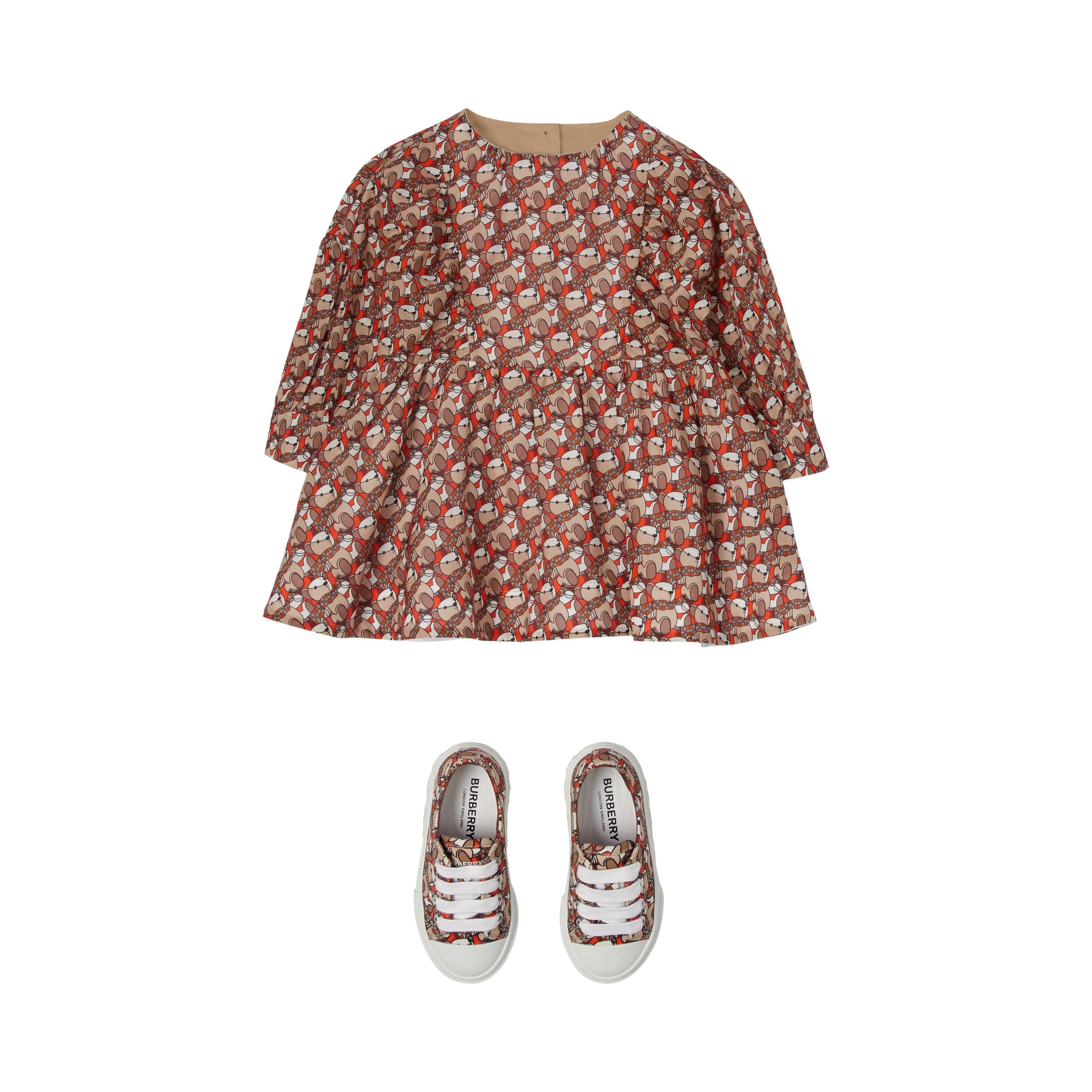 Robe en coton et soie à imprimé Thomas Bear - Scarlet Ornge