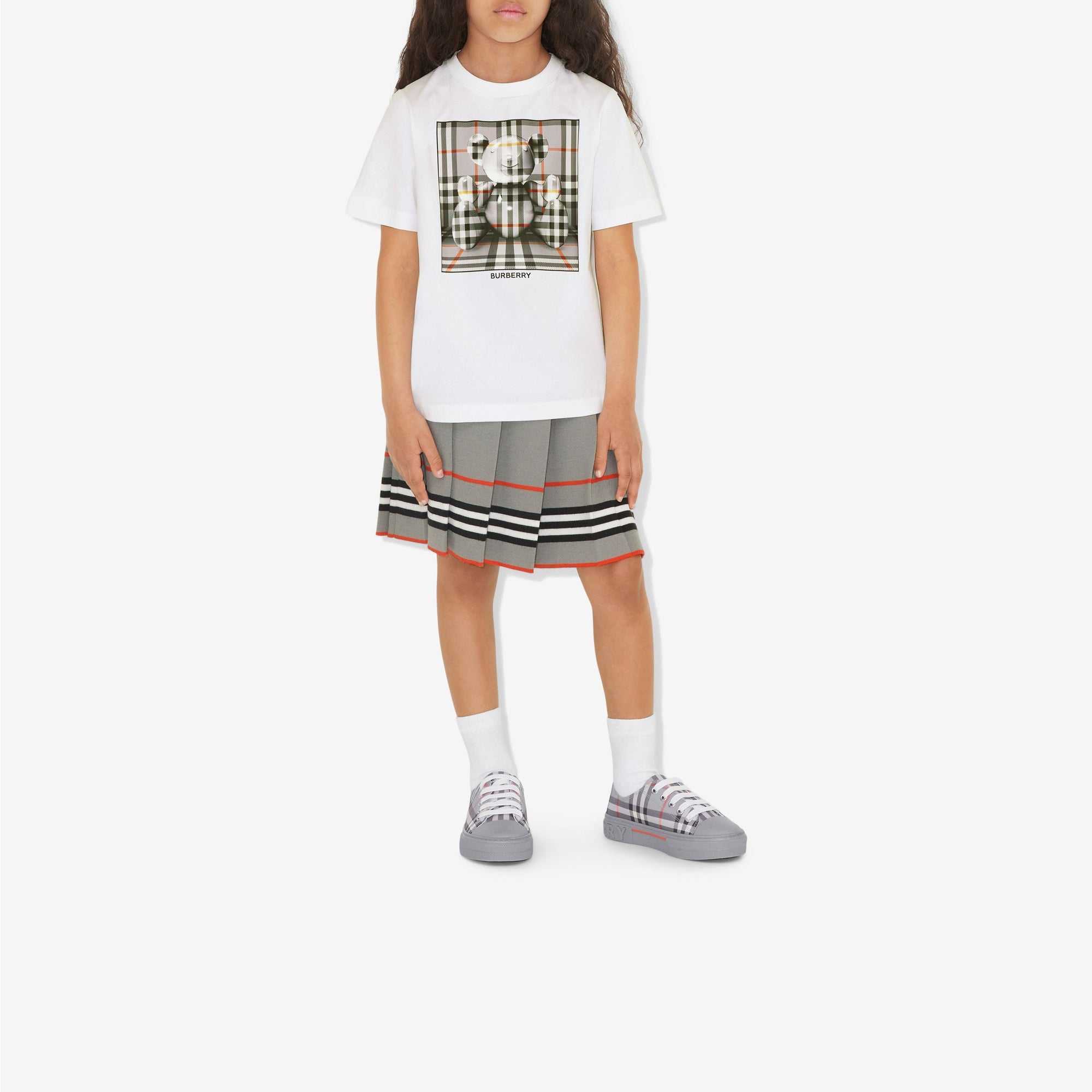 T-shirt en coton Thomas Bear - White & Charcoal Grey