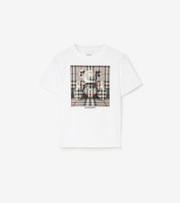 T-shirt en coton Thomas Bear - White & Charcoal Grey