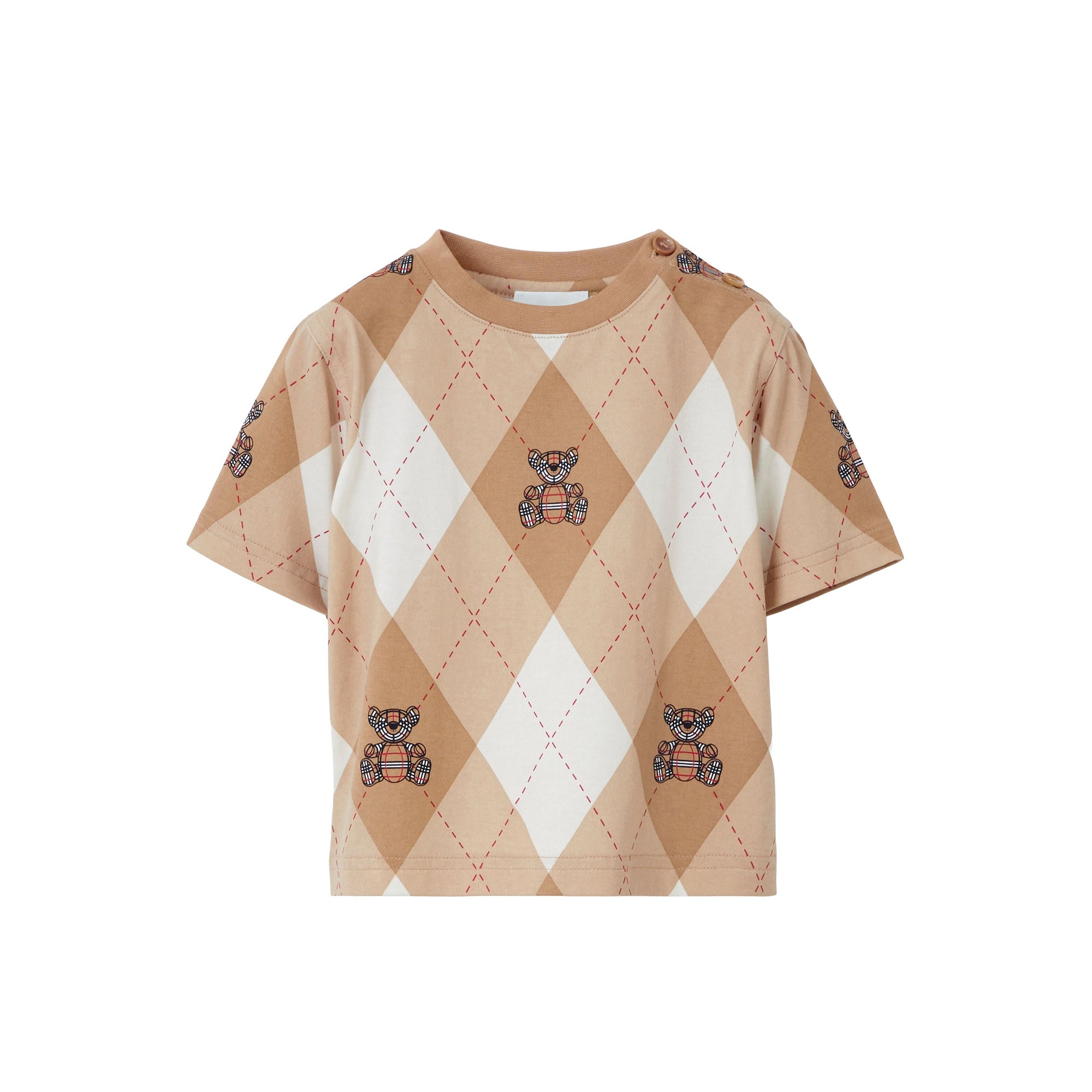 T-shirt en coton argyle Thomas Bear - Soft Fawn Pattern