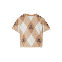 T-shirt en coton argyle Thomas Bear - Soft Fawn Pattern