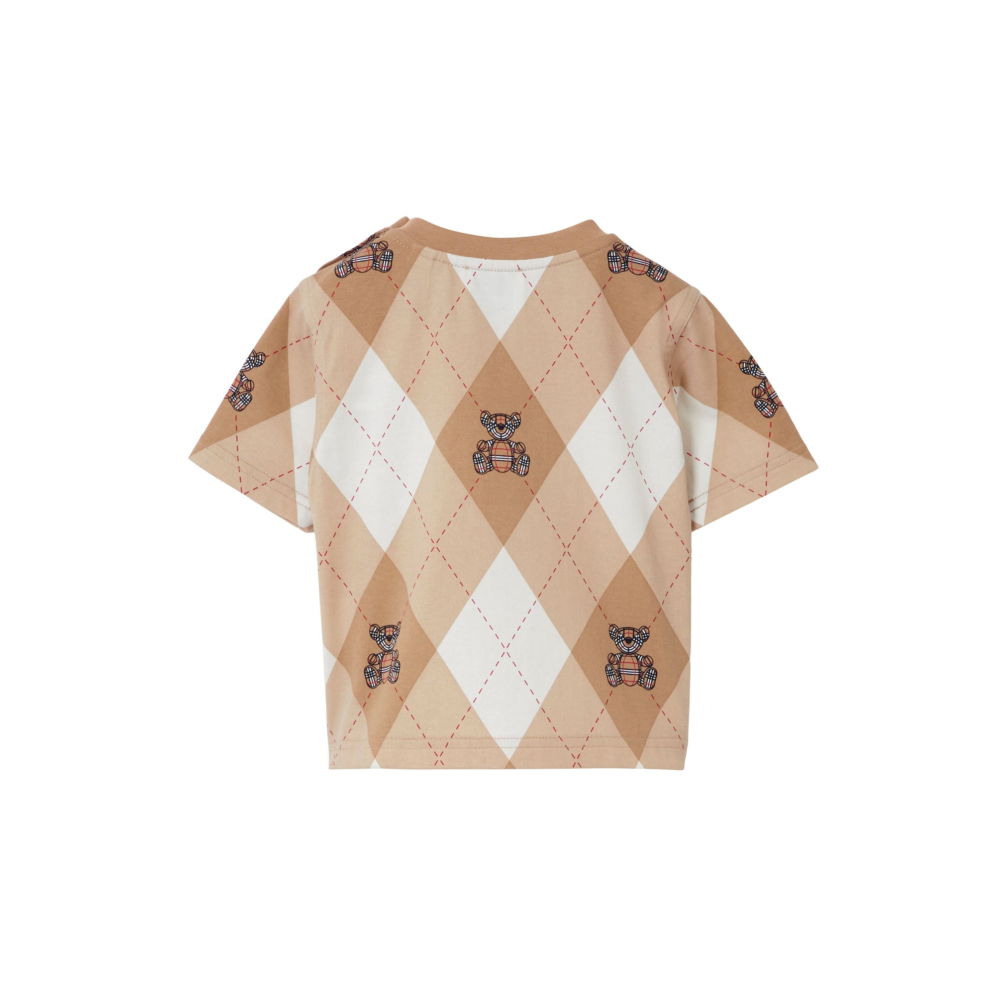 T-shirt en coton argyle Thomas Bear - Soft Fawn Pattern