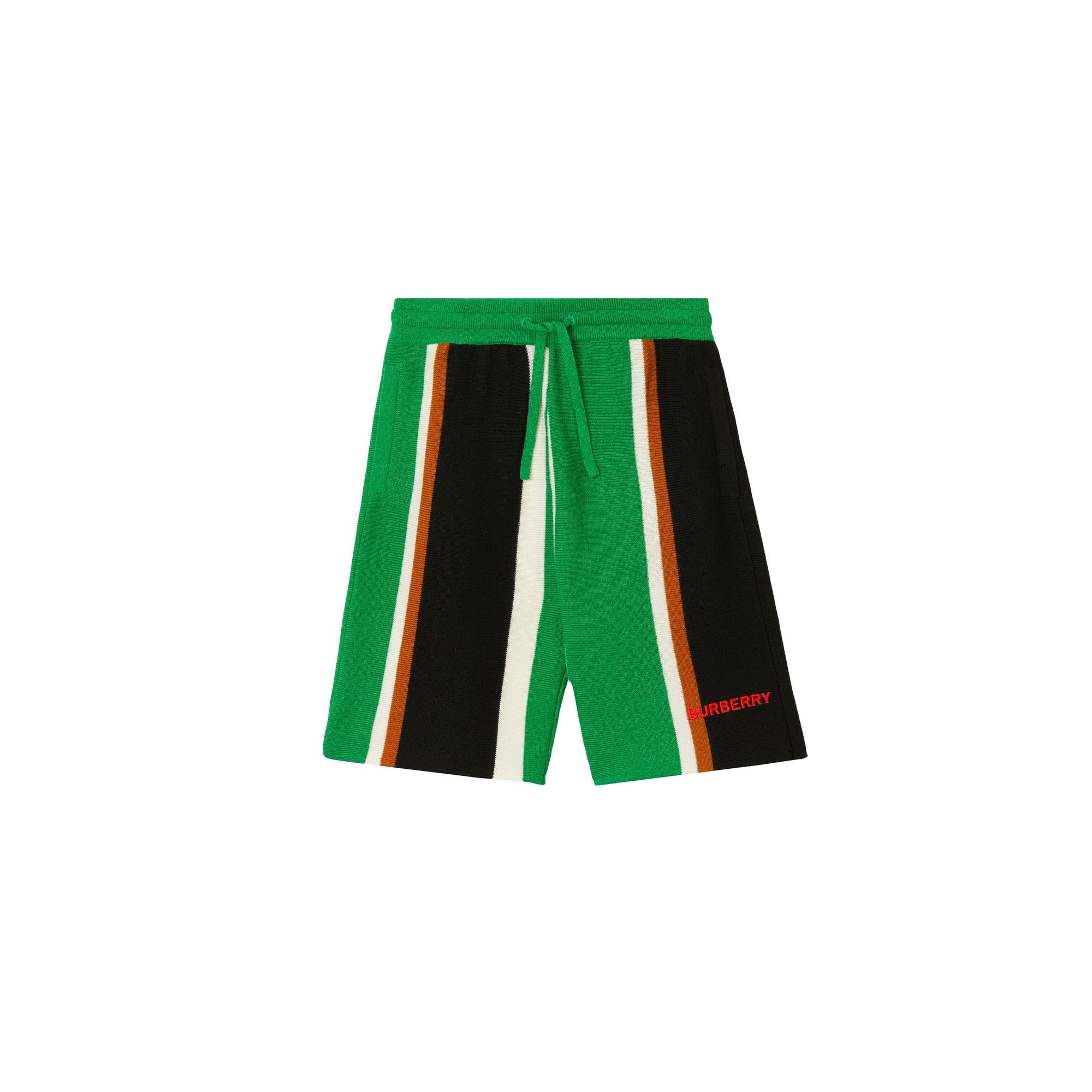 Short rayé en laine et cachemire - Fir Tree Green