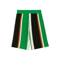 Short rayé en laine et cachemire - Fir Tree Green