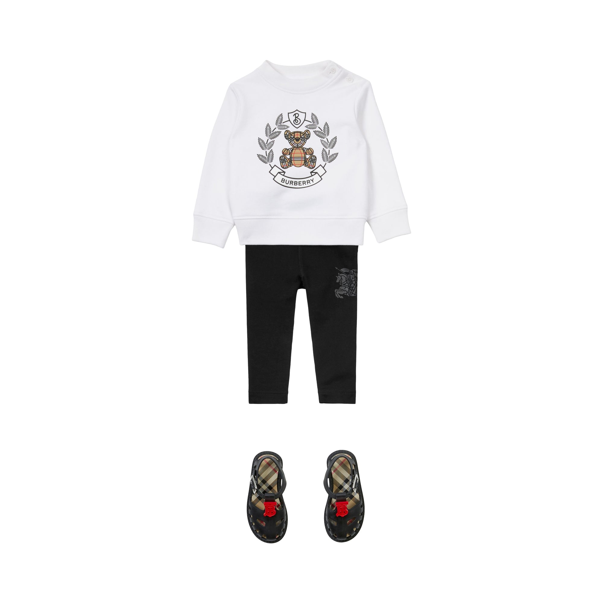 Legging en coton stretch à motif cavalier - Black
