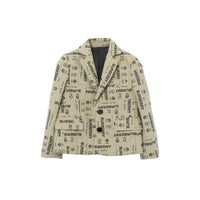 Blazer mélangé à label - Archive Beige
