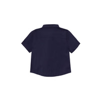 Chemise en coton stretch à logo manuscrit - Deep Charcoal Blue