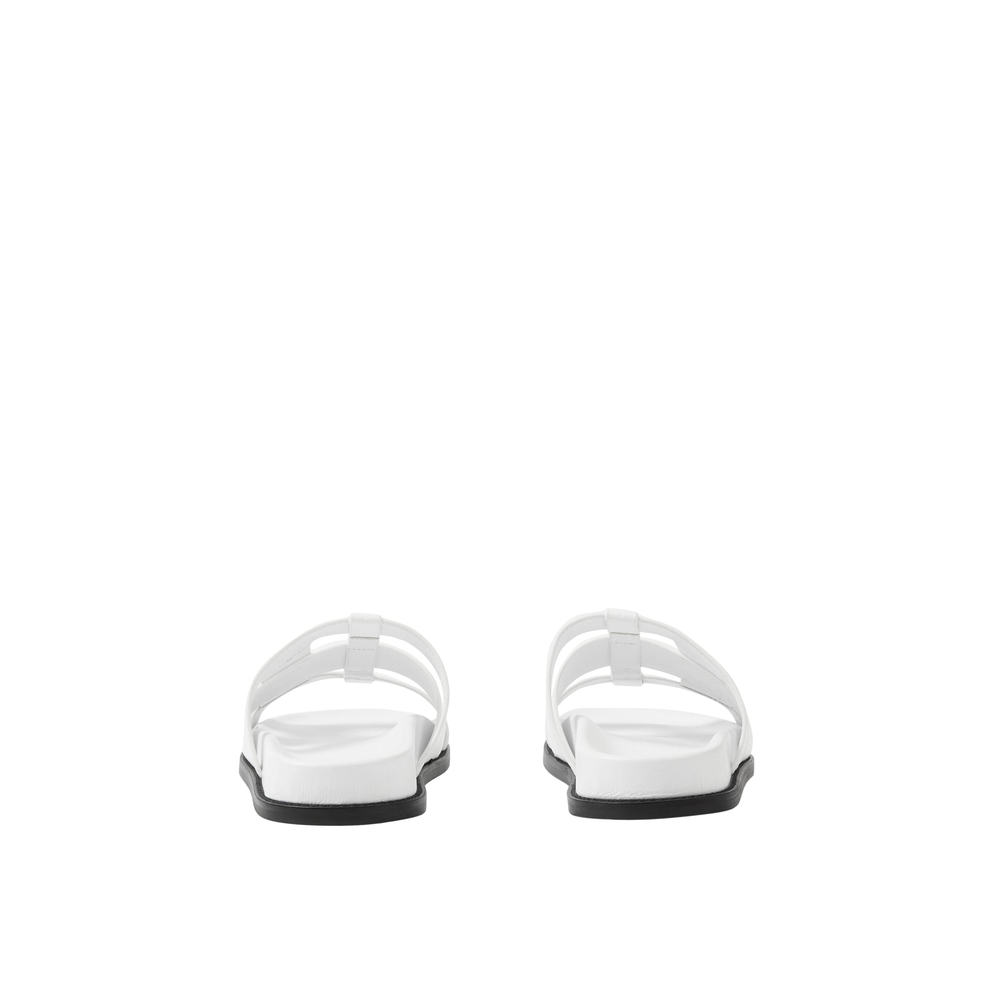Mules plates en cuir tressé - White