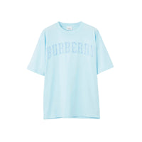 T-shirt oversize en coton à logo en dentelle - Glacier Blue
