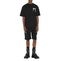 Short en coton à logo imprimé - Black