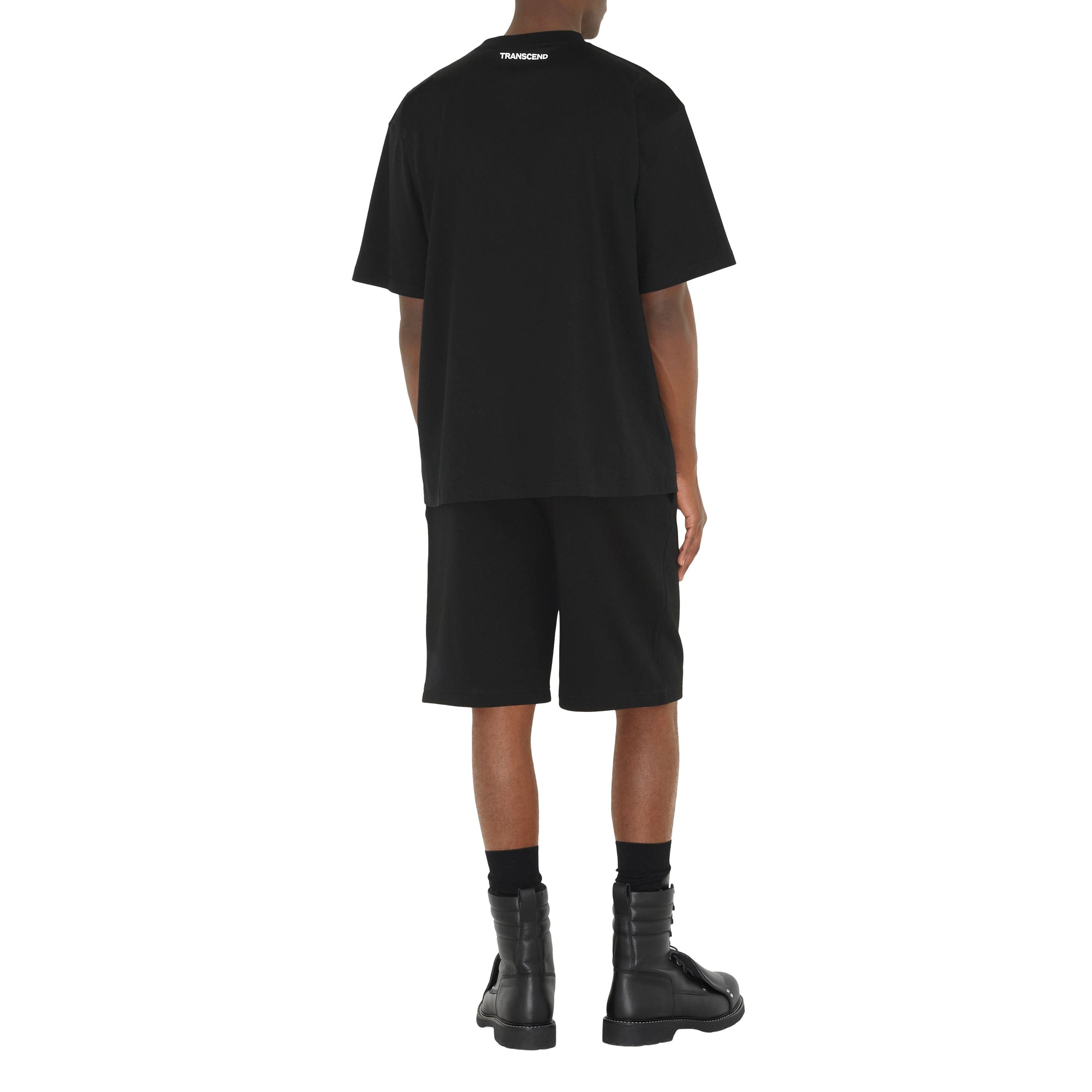 Short en coton à logo imprimé - Black