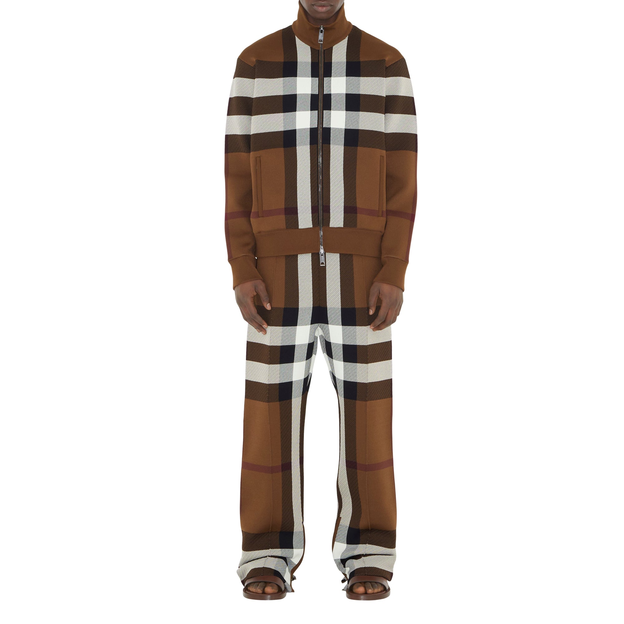 Bombers à motif check - Dark Birch Brown