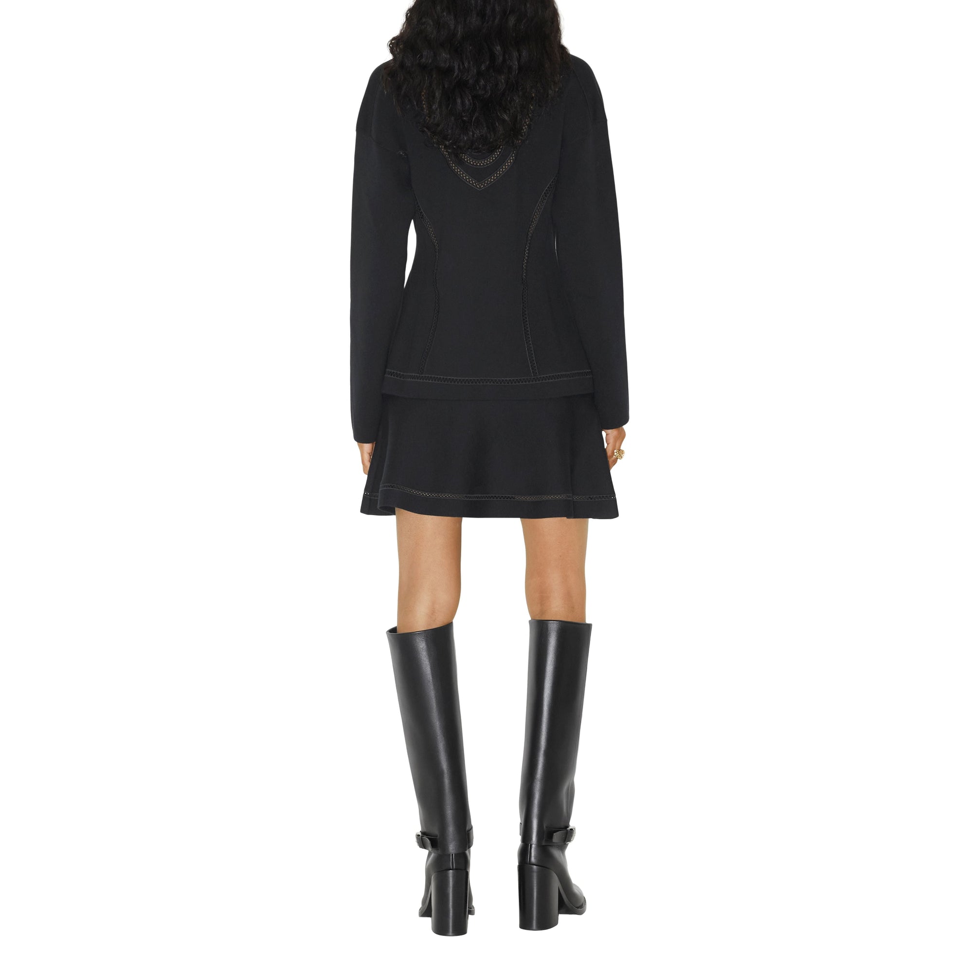 Jupe en mélange de coton et cachemire - Black