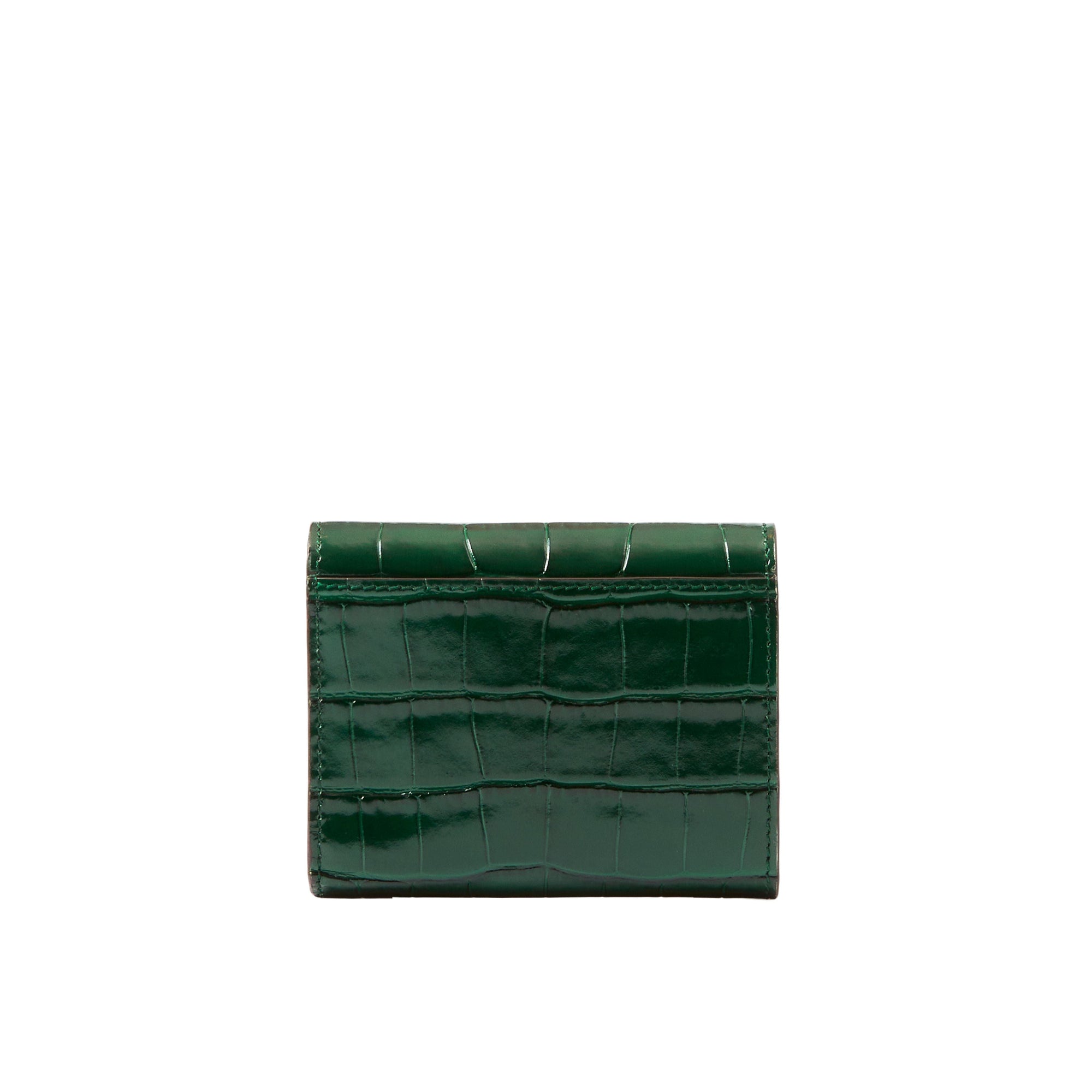 Portefeuille TB compact en cuir embossé - Dark Viridian Green