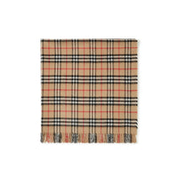 Couverture en cachemire à motif check - Archive Beige