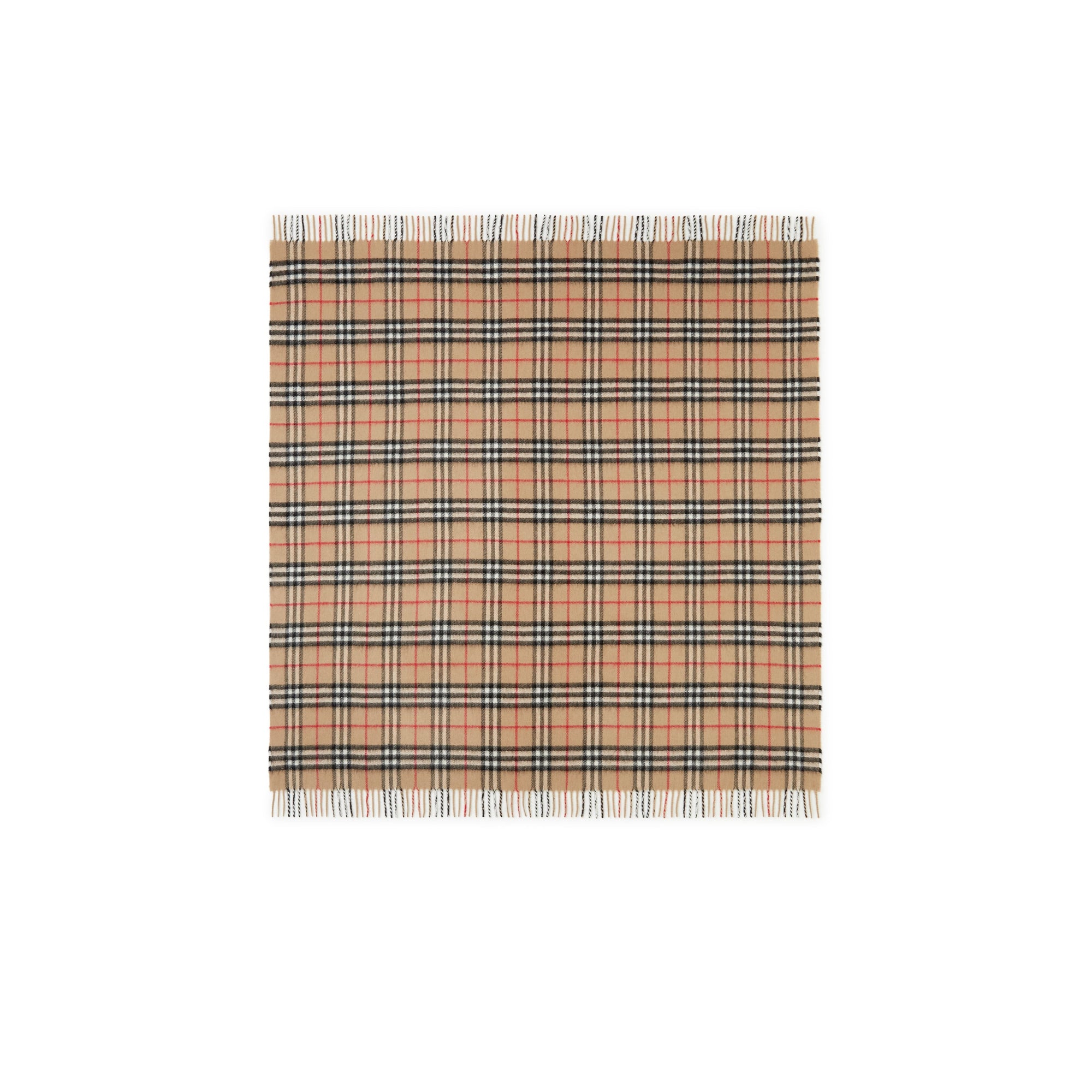 Couverture en cachemire à motif check - Archive Beige