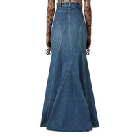 Jupe longue en jean délavé - Deep Slate Blue
