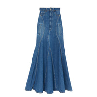 Jupe longue en jean délavé - Deep Slate Blue