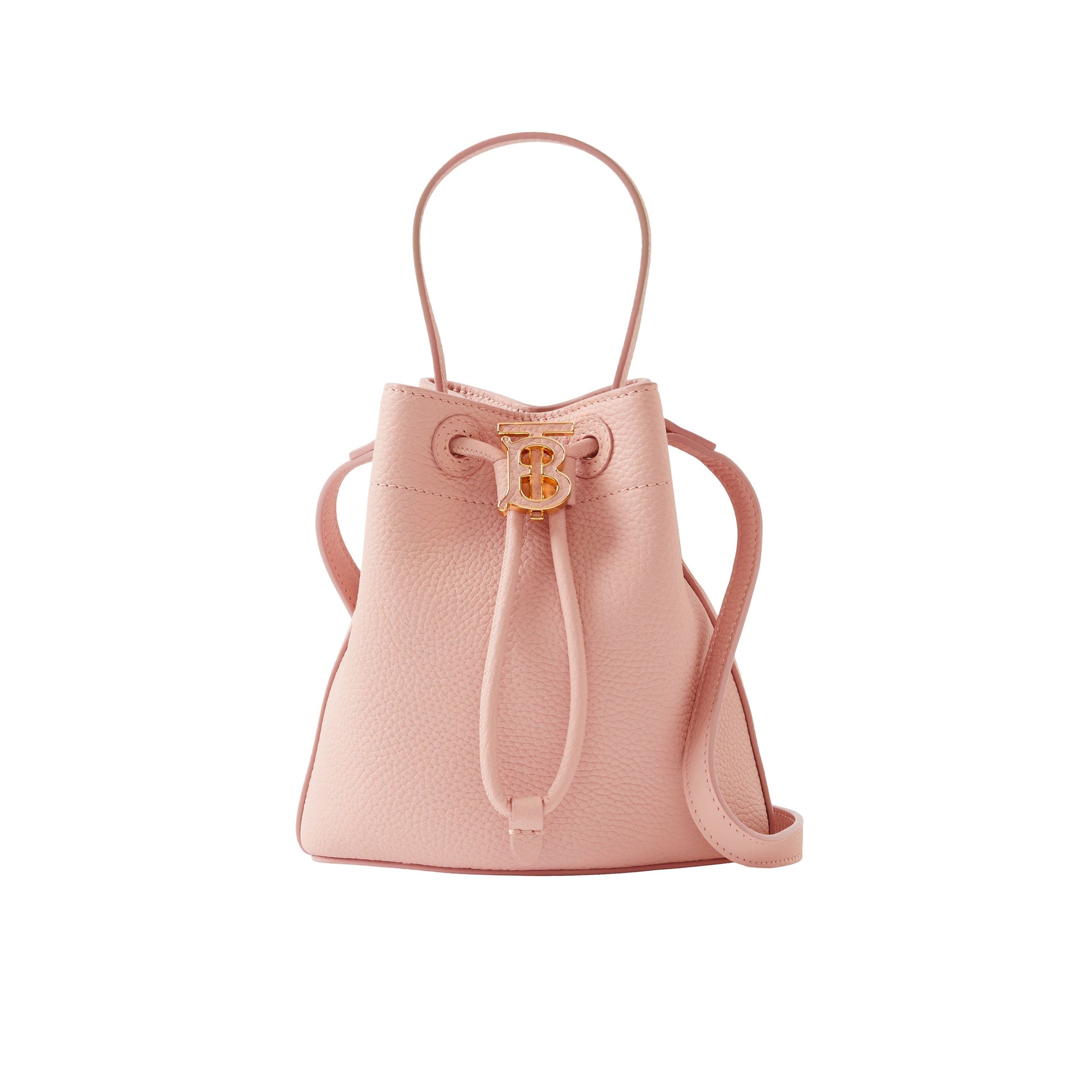 Mini sac seau TB en cuir - Dusky Pink