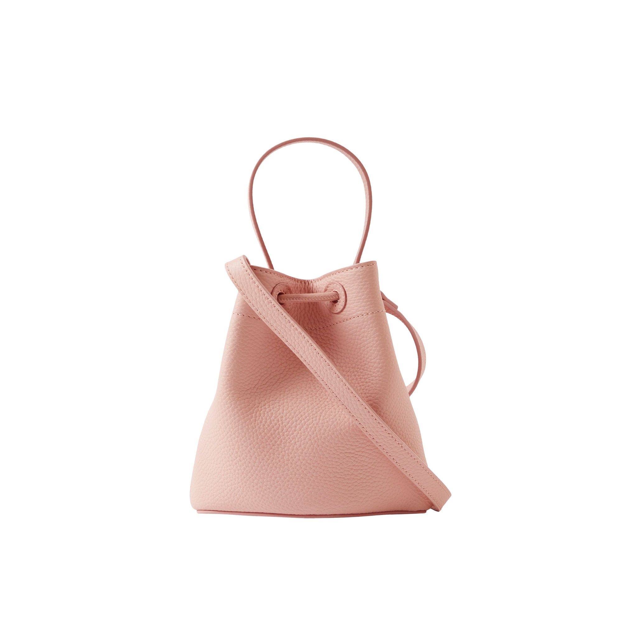 Mini sac seau TB en cuir - Dusky Pink