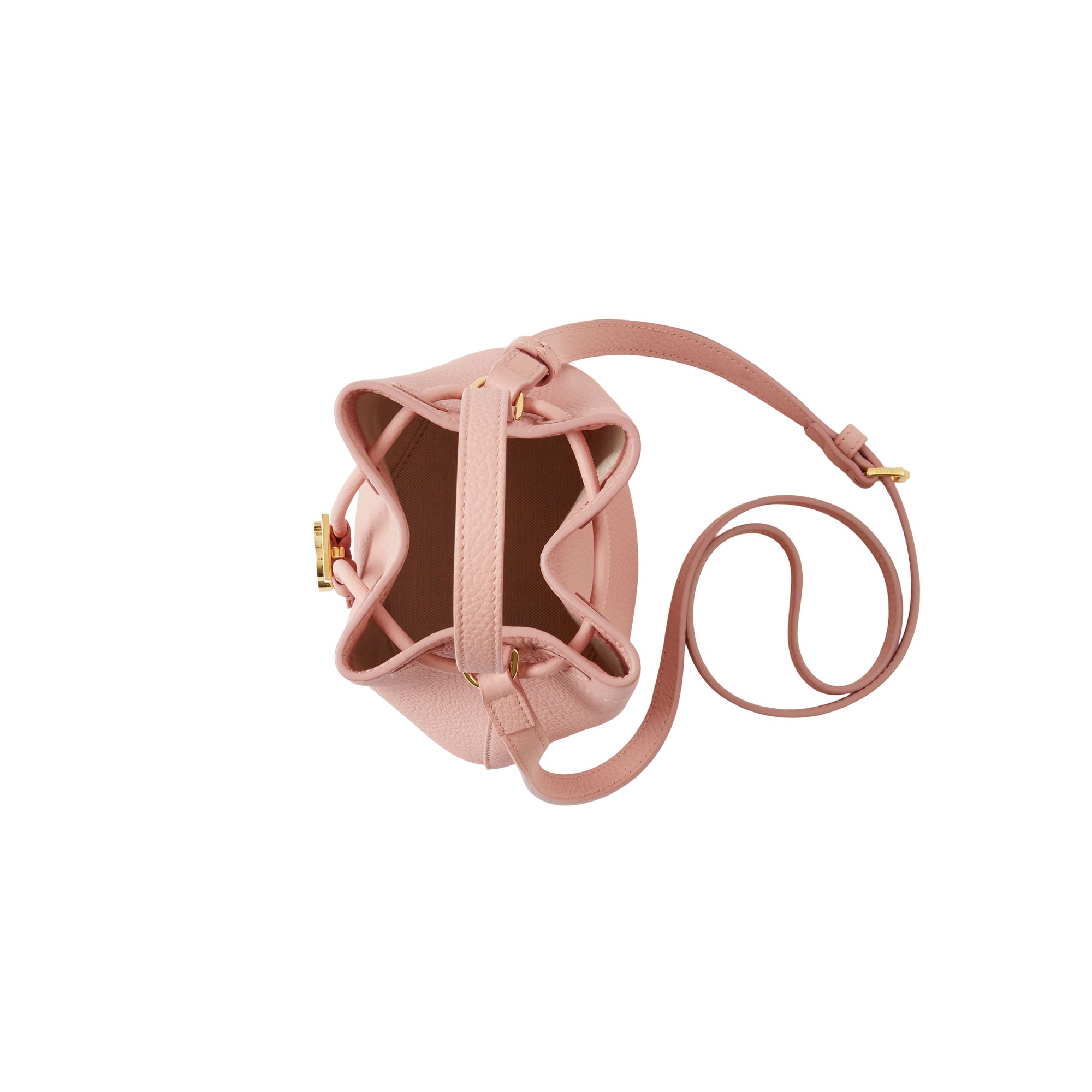 Mini sac seau TB en cuir - Dusky Pink