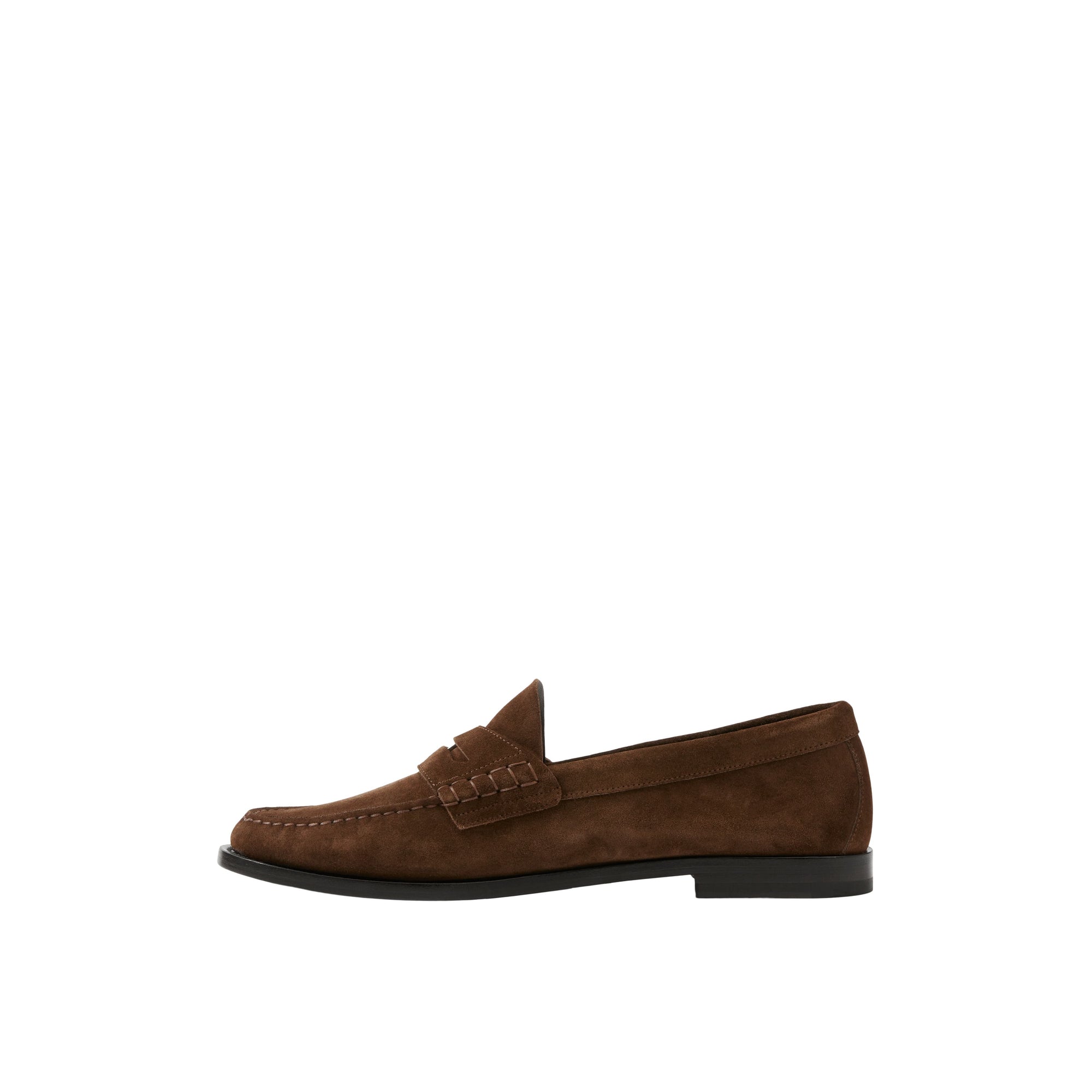 Mocassins Penny en cuir velours - Dark Brown
