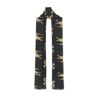 Foulard en laine et soie à motif cavalier check - Archive Beige & Black