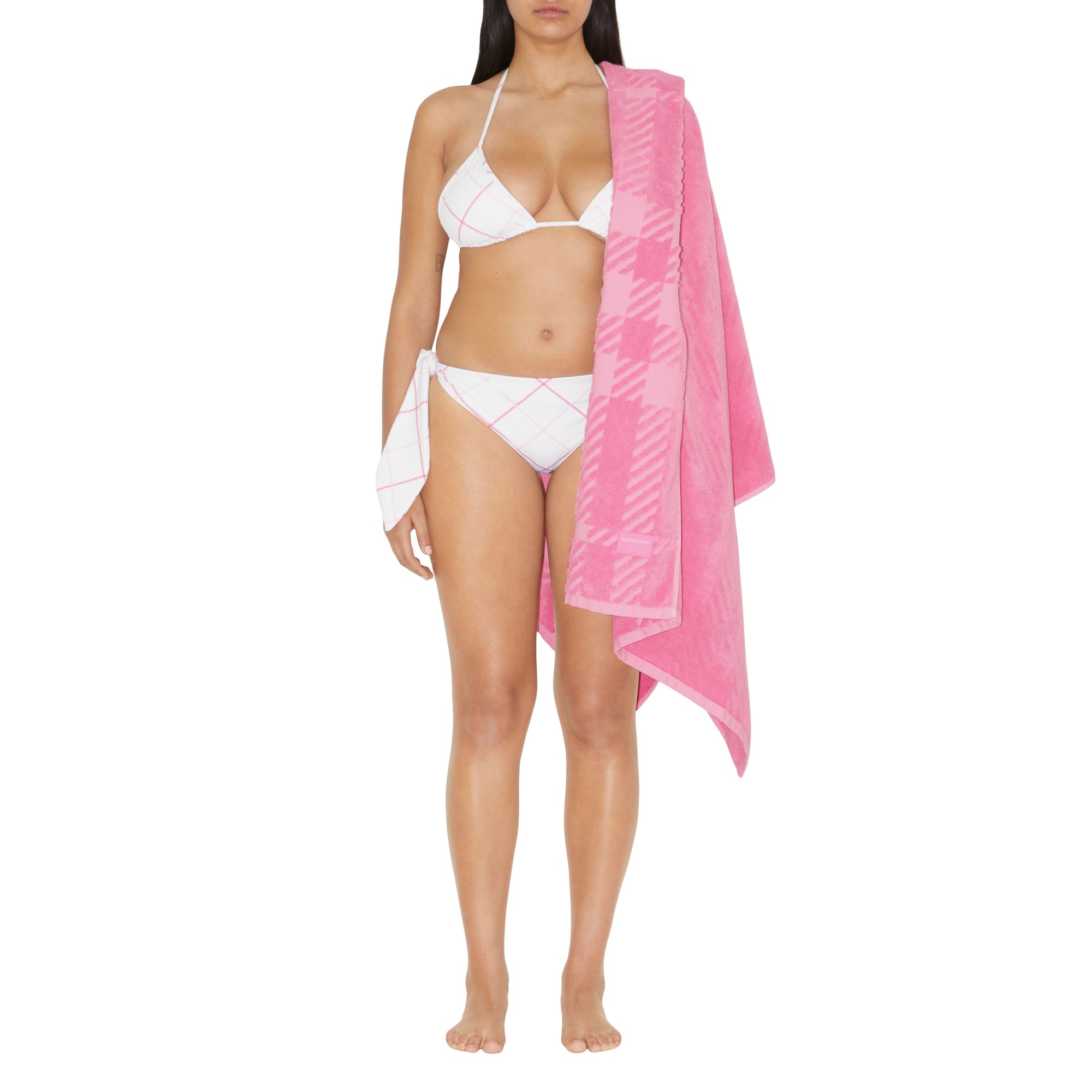 Serviette à motif check - Bubblegum Pink